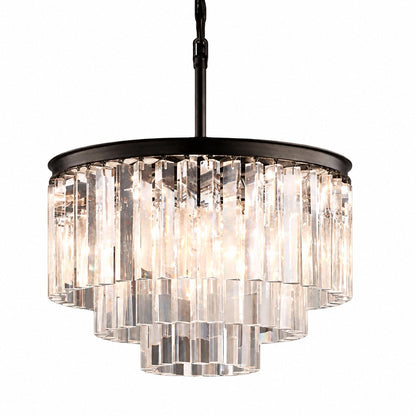Aurevon Crystal Prism Metal Frame Modern Ceiling Chandelier for Home and Hotel