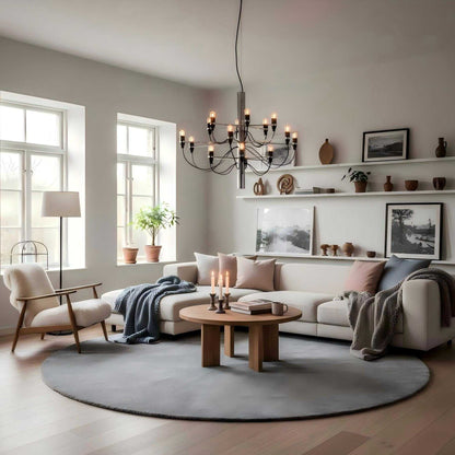 Tendrila Contemporary Multi-Light Chandelier - Industrial-Inspired Design Metal Suspension for Lounges N01