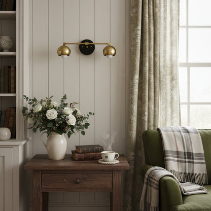 Metio Kuppel-Dekoratives Schminklicht – Klassische Badezimmer-Wandlampe mit Kugelschirm