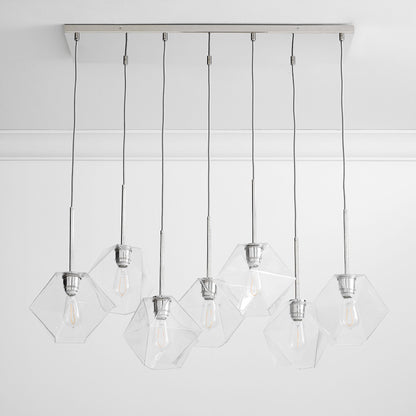 Talvior Luminous Geometric 7-Light Faceted Glass Chandelier