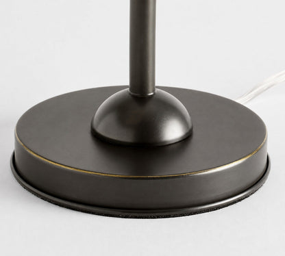 Luvora Eisen Tischlampe mit Strukturiertem Plisseeschirm im Vintage Look für Wohn und Arbeitsbereiche