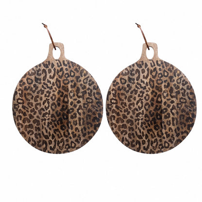 Lepwood Premium Leopard Print Sapele Wood Chopping Serving Board for Table Styling and Entertaining