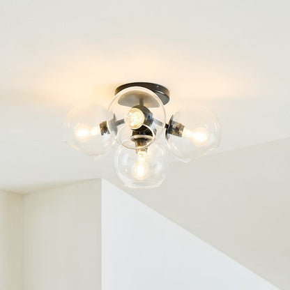 Brina Glass 5-Light Flush Mount - Minimalist Glass Ceiling Fixture