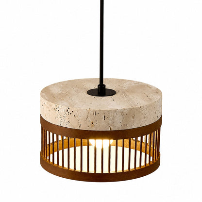 Vintage Travertine Metal Pendant Lamp for Dining Room