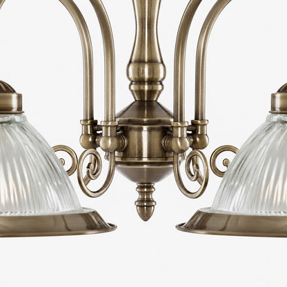 TF Vintora Pendelleuchte aus geripptem Glas – Elegante Metallumrandung für Küchen, Essbereiche und Flure