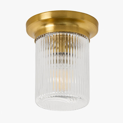 Rivora Flöte Glas Unterputz – Gerippte, langlebige Deckenleuchte