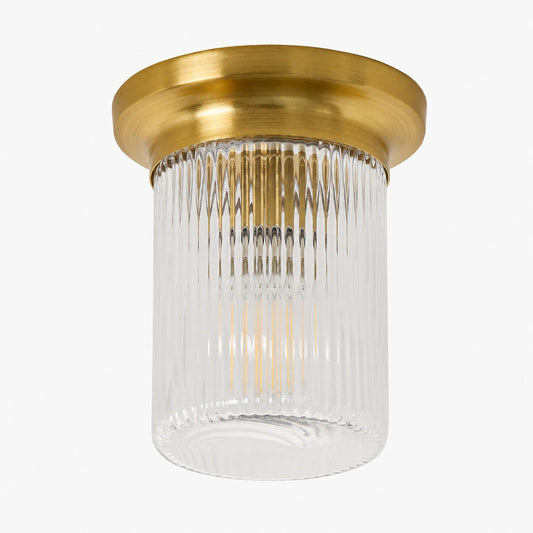 Rivora Flöte Glas Unterputz – Gerippte, langlebige Deckenleuchte