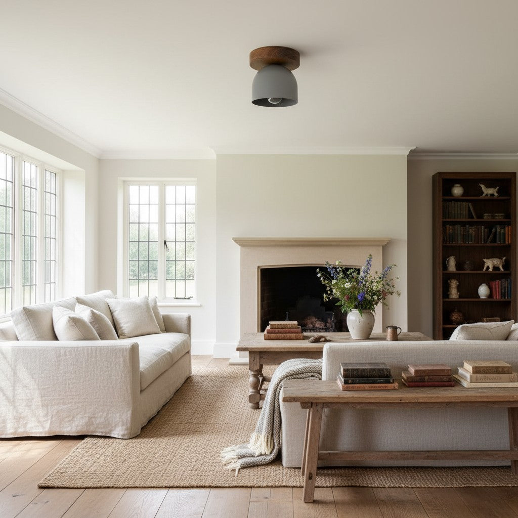 Metio Dome Ceiling Light Minimalist Wood Design for Bedrooms & Hallways