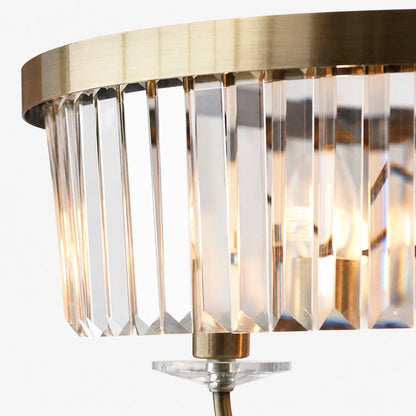 Beveline 3 Light Round Floor Lamp - Faceted Cut Glass Shades Classic Metal Finish For Living Rooms