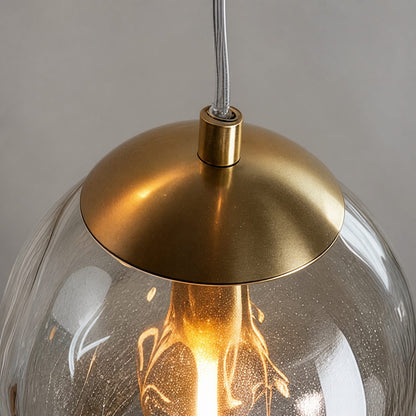 Tracian Dimpled Globes 3-flammige Pendelleuchte – Skulpturale bernsteinfarbene Beleuchtung, ideal für Wohnzimmer oder Eingangsbereich