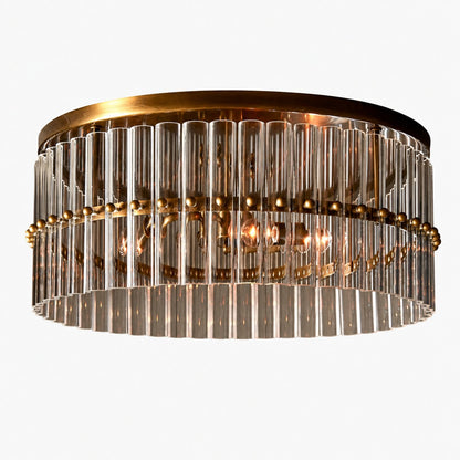 Lumora Crystal Flush Mount – Elegante Deckenleuchte aus Messing
