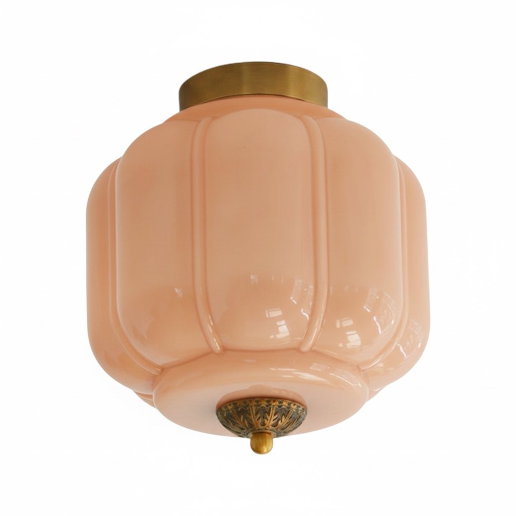 Vintage Eloise Milk Glass Flush Mount Ceiling Light - Vintage Charm Soft Glow