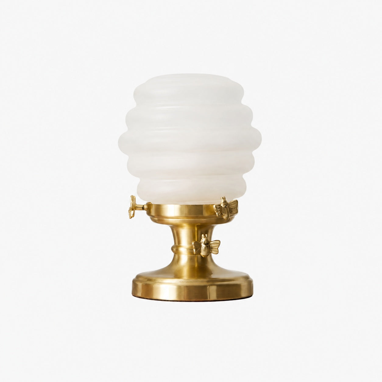 Dekorative Tischlampe Capigia – Dekorative Beleuchtung aus Glas und Metall