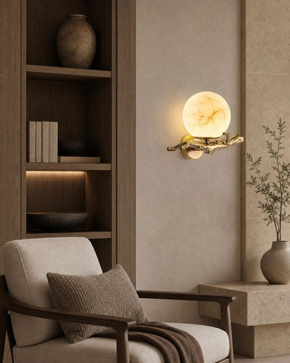 Retro Twigs Alabaster Wall Lamp