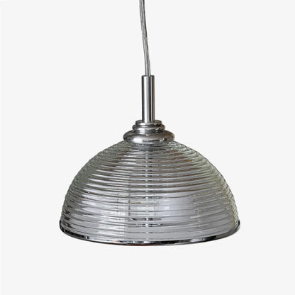 Clear ribbed glass pendant shade product view