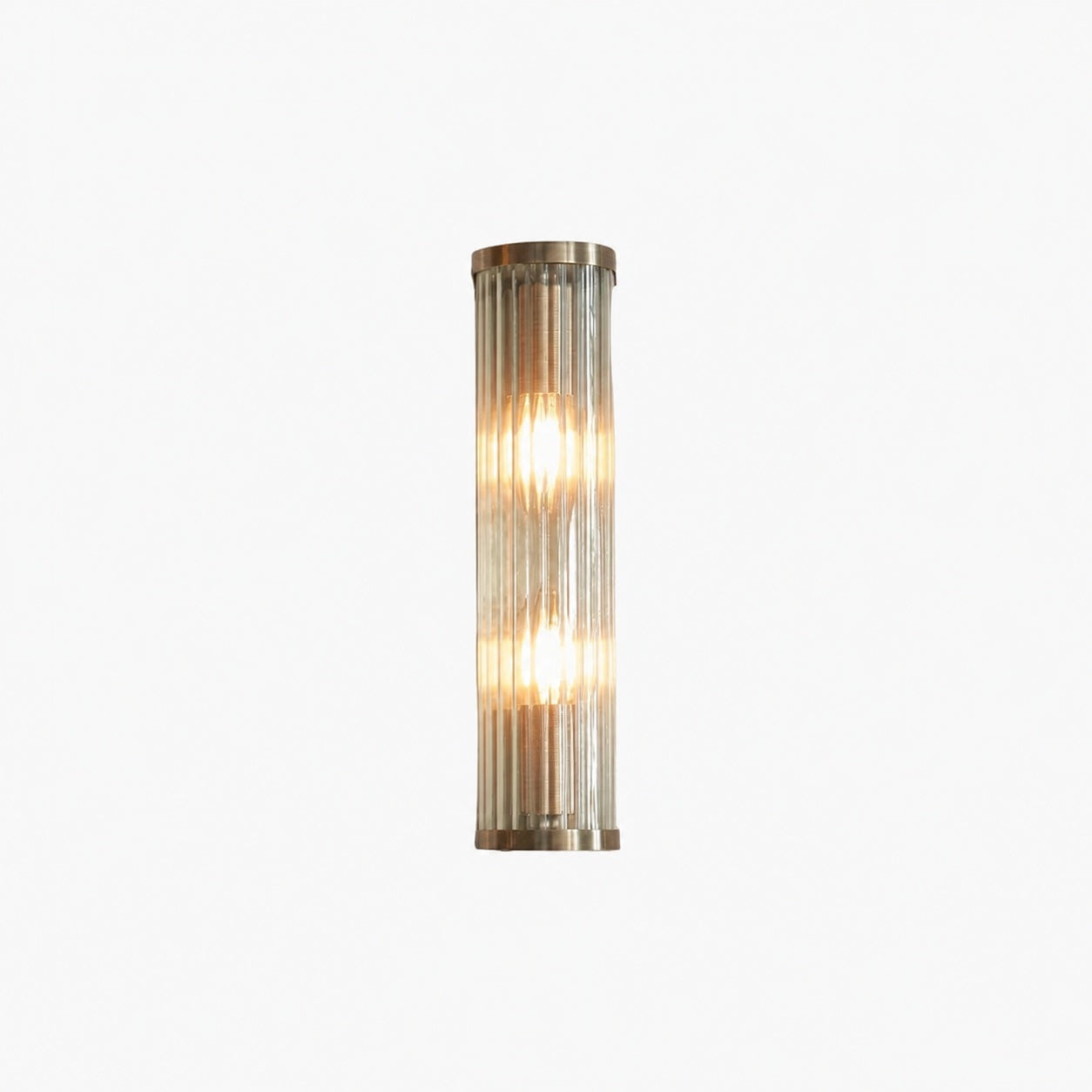 RibGlow Art Deco Ribbed Glass Wall Light - Vintage-Inspired Sconce for Living Room