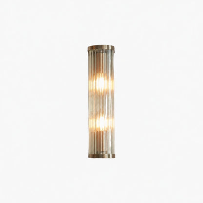 RibGlow Art Deco Ribbed Glass Wall Light - Vintage-Inspired Sconce for Living Room
