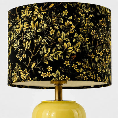 Ceramic table lamp with floral shade