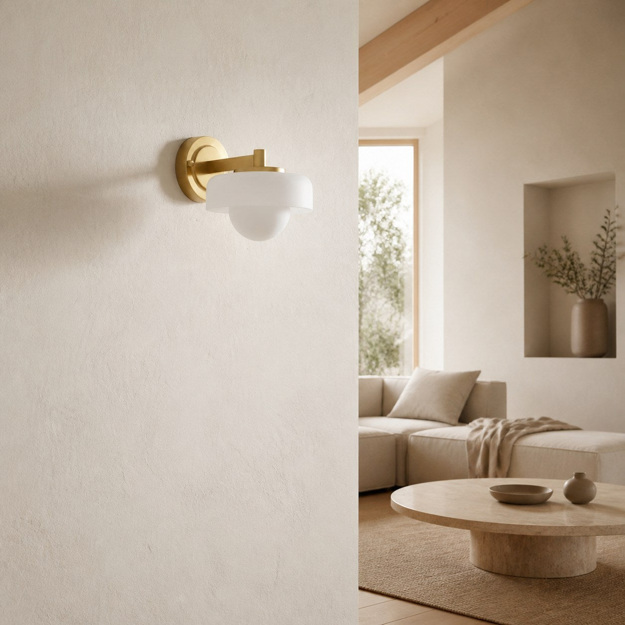 Zirvos Retro-Wandleuchte mit kugelförmigem Glasschirm – Elegante Wandleuchte in Messingoptik für Flure