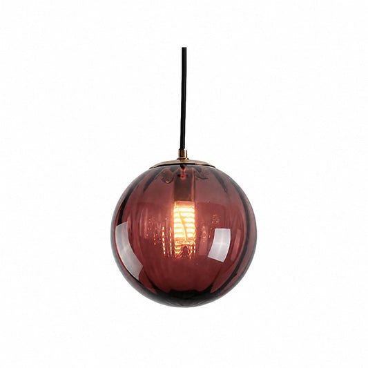 Lunorie Iron Metal Glass Globe Pendant Light – Sculpted Adjustable Pendant for Dining Spaces