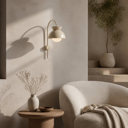 Aurelia Wall Lamp with Tiered Dome Design in Modern Metal for Bedroom or Hallway
