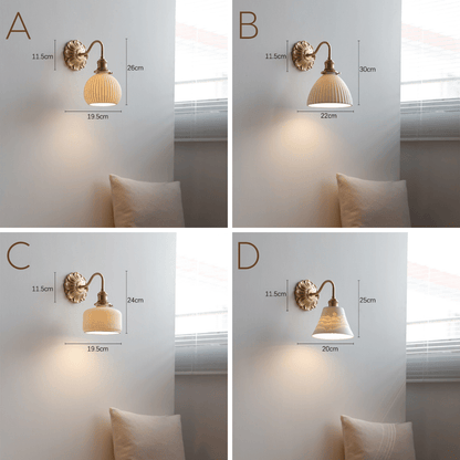 Brass Ceramic Wall Light