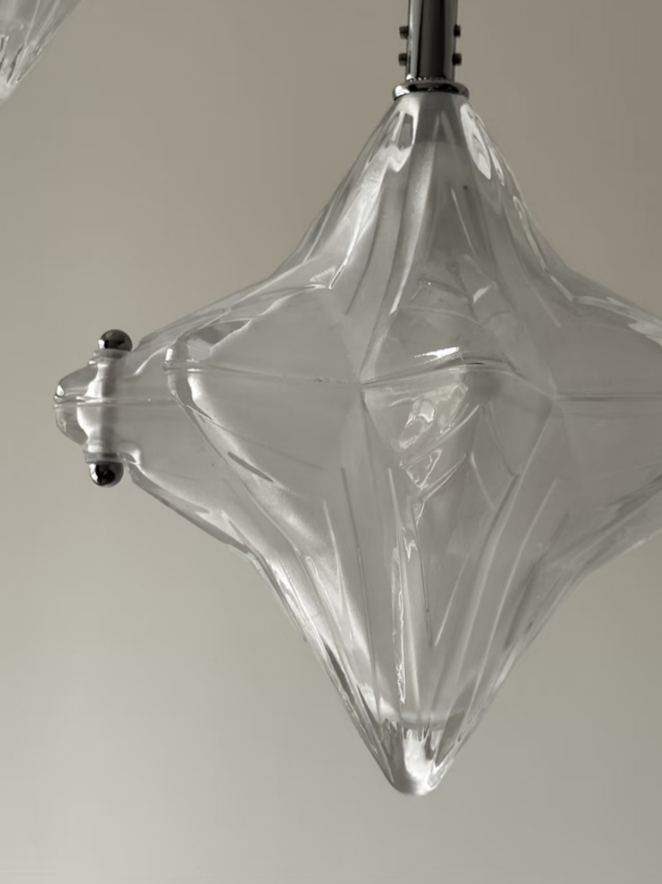 Art Deco Astris Star Chandelier – Frosted Glass Deco Fixture for Dining Room