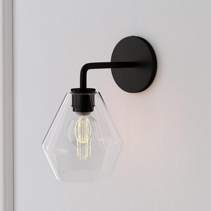 Merin Sculptural Milk Glass Geometric Wall Lamp