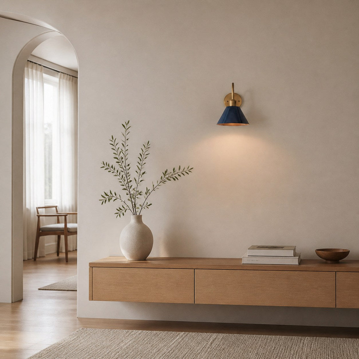 Narix Tapered Metal Wall Sconce - Clean Industrial Design in Contemporary Style for Bedroom and Lounge