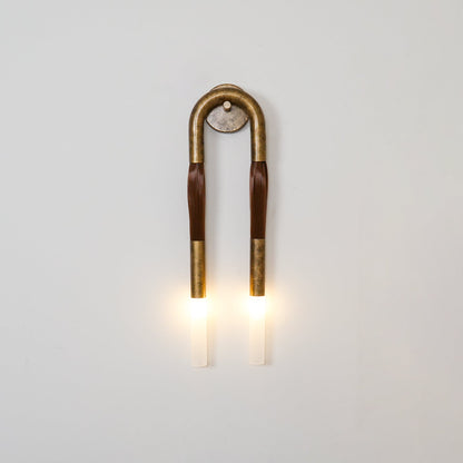 Moderne Wandleuchte aus Rosshaarglas – Messing/Nickel/Schwarz