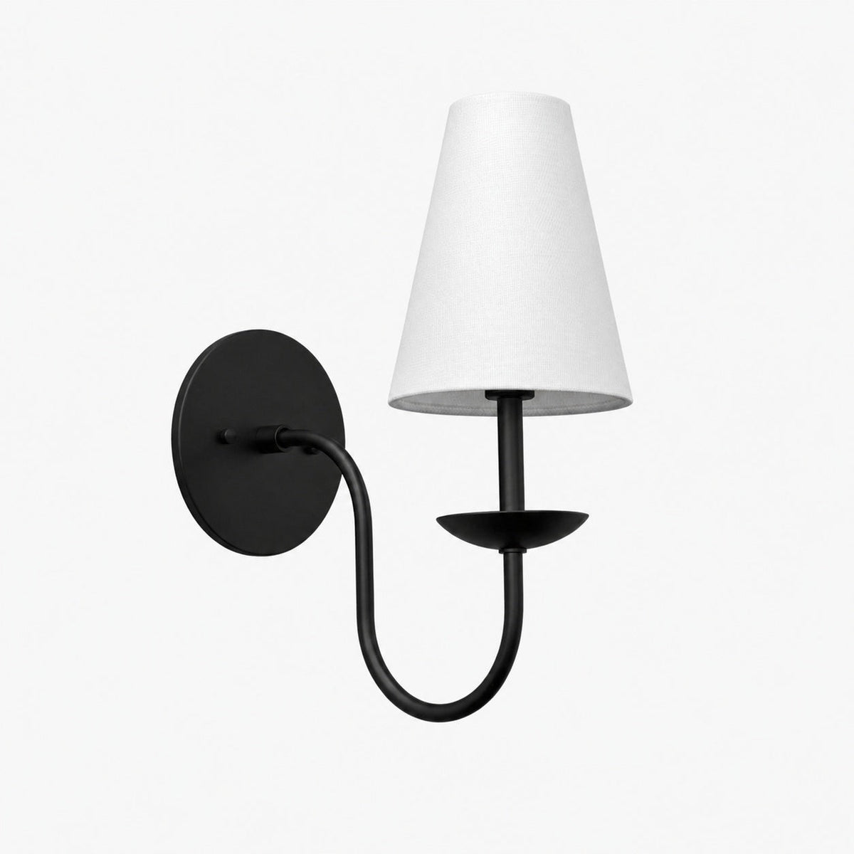 Curva Wandleuchte aus weißem Leinen aus Metall – Klassische Wandleuchte aus Messing für Schlafzimmer