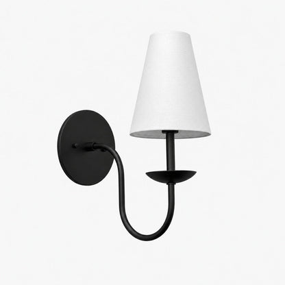 Curva Wandleuchte aus weißem Leinen aus Metall – Klassische Wandleuchte aus Messing für Schlafzimmer