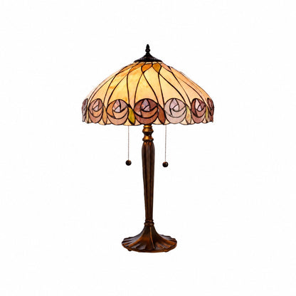 TF Hutchinson Art-Glass Tiffany Style Table Lamp – Handcrafted Design for Home and Office