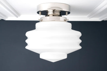 Geotower Glass Art Deco Ceiling Light - Glass Globe - Elegant Home Fixture