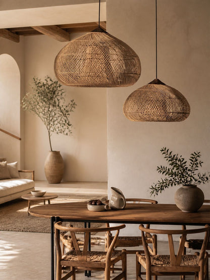 Harp Braided Rattan Pendant Lamp