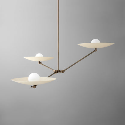 Curva Metal Antique Brass Chandelier - Modern Industrial Lighting Pendant