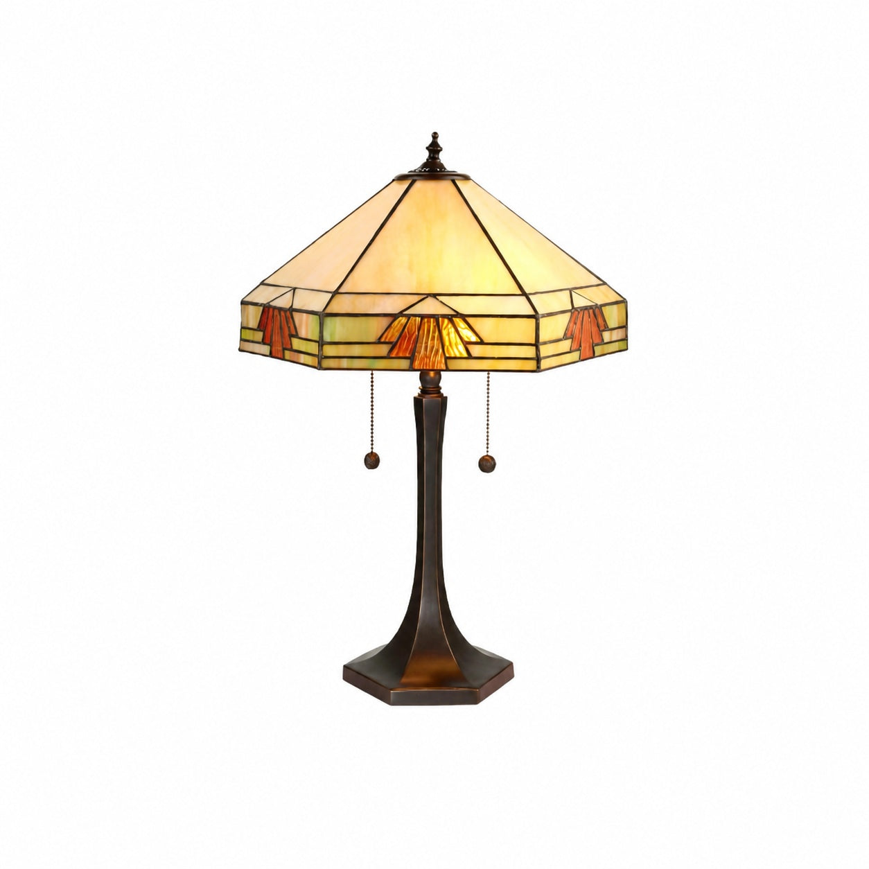 TF Nevada Geometrische Tischleuchte aus Buntglas – Tischlampe für Wohn- und Schlafzimmer