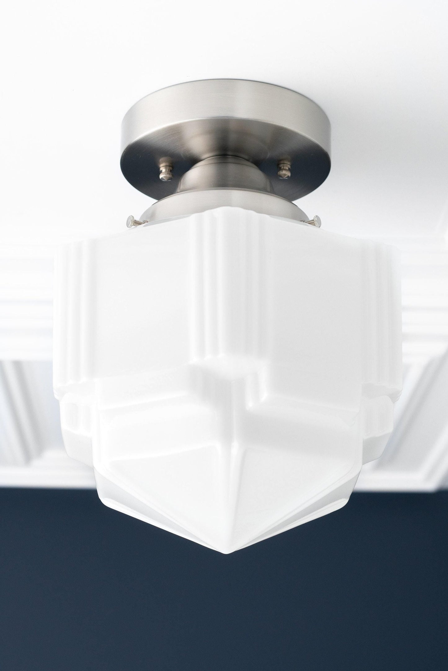 Geotower Glass Art Deco Ceiling Light - Glass Fixture - Elegant Home Lighting