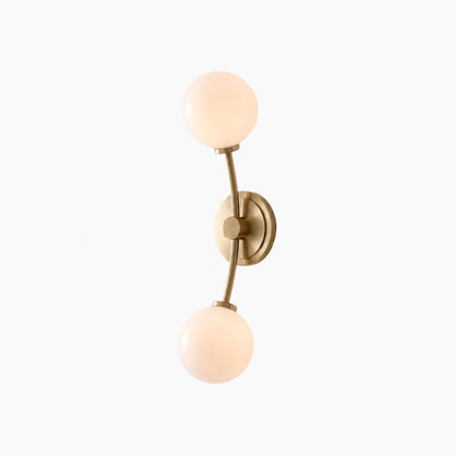 Arden Glass 2 Light Iron Wall Sconce - Modern Curved Design for Bathroom or Hallway