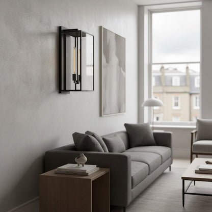 Klassische Beckman Vintage Wandleuchte - Lineares Design aus Stahl und Glas