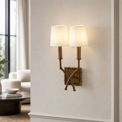 Double Arm Bamboo Sconce
