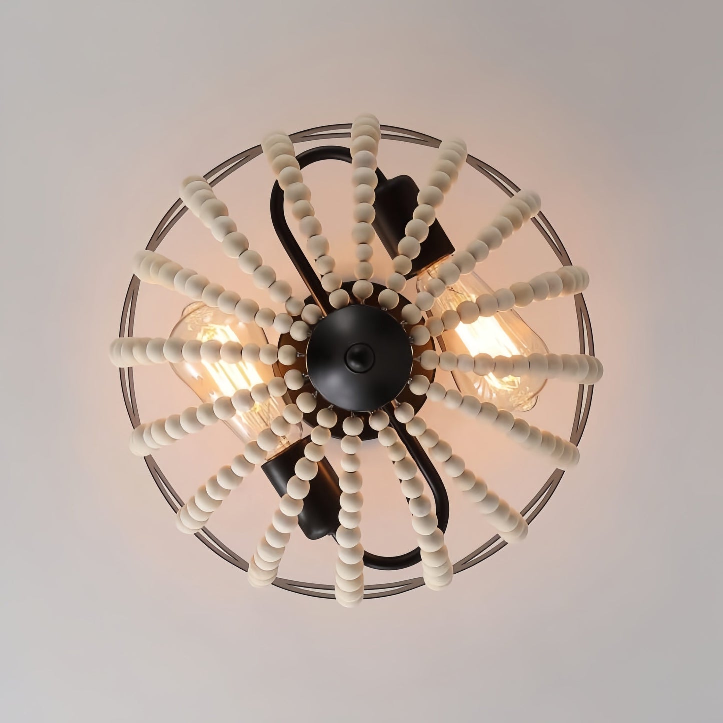 Rustibea Beaded Dome Ceiling Light – Vintage Country for Kitchen