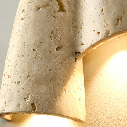 Travertine Wall Lamp – Minimalist Stone Sconce Decorative Lighting for Living Room