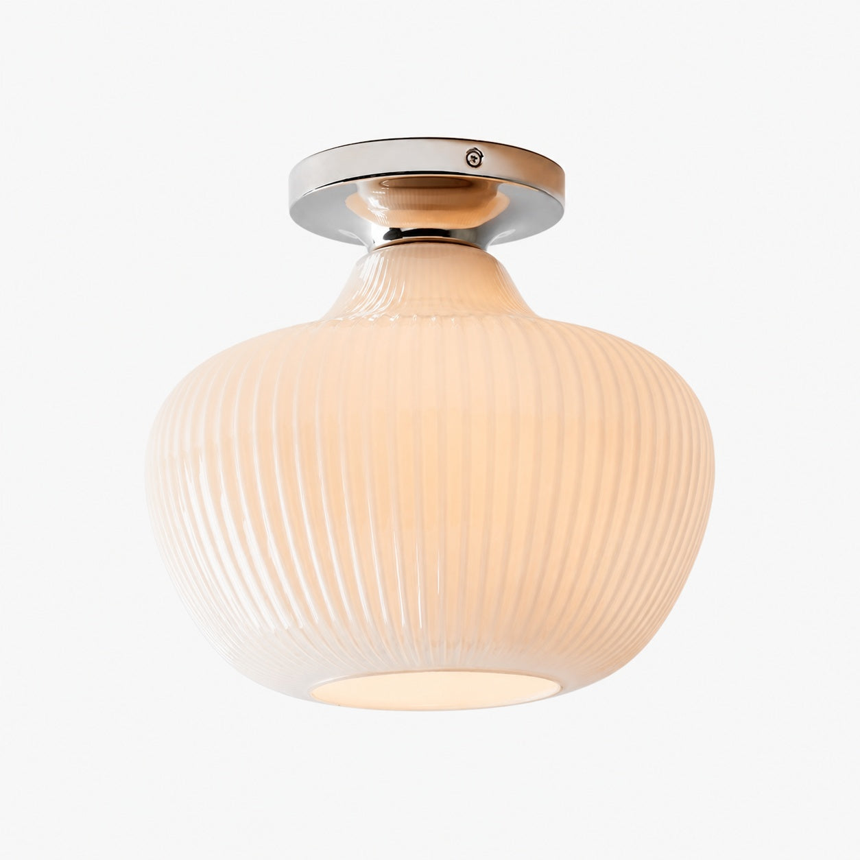Rivrona Glass Flush Mount Ceiling Light - Modern Champagne Globe Design