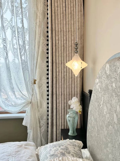 Art Deco Astris Elara Star Pendant Light – Frosted Glass Pendant with Geometric Style