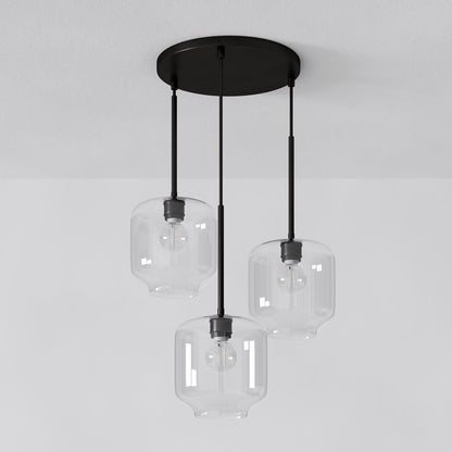 Lumivelle Pebble Glass Chandelier - 3-Light Modern Pendant Style
