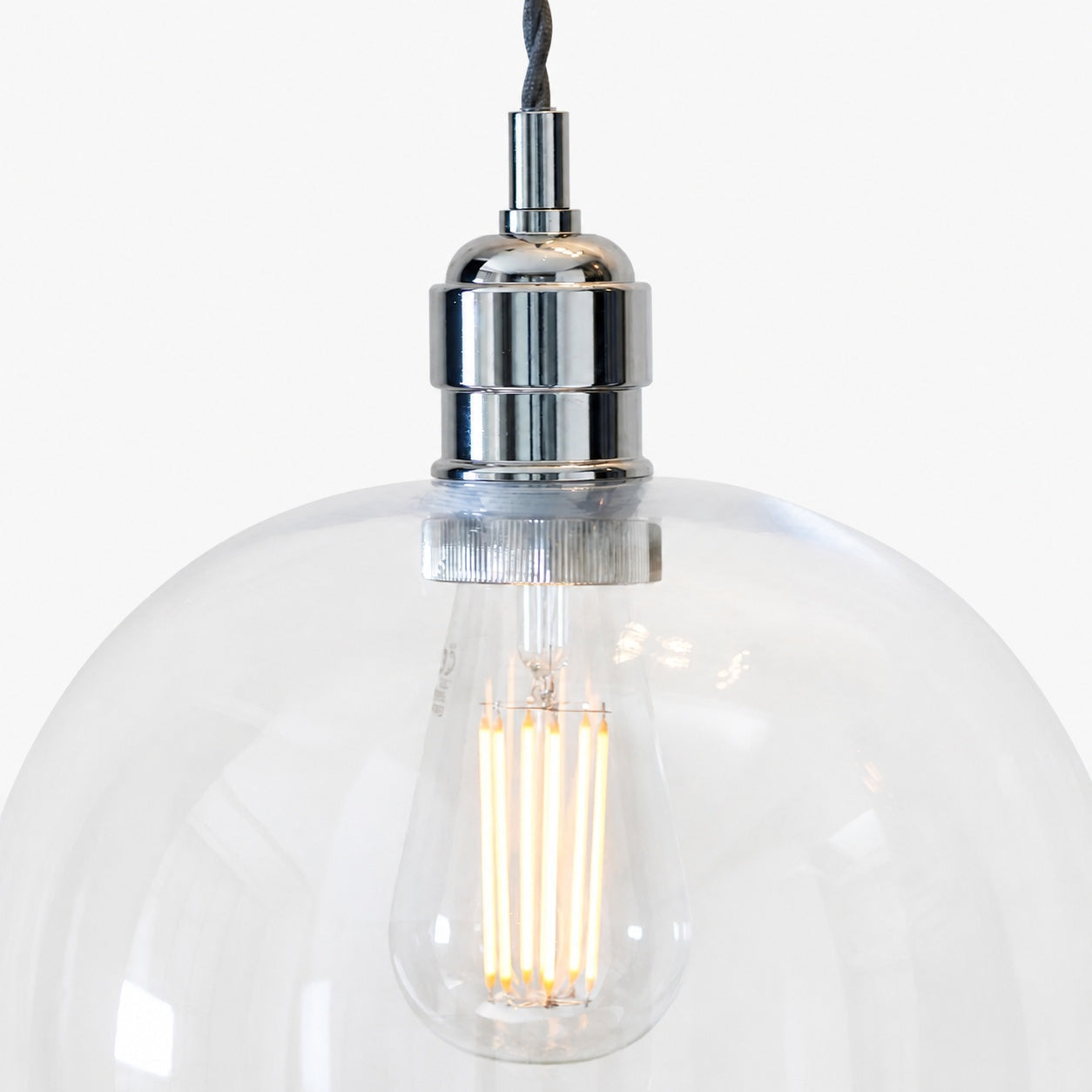 Clarione Height-Adjustable Glass Pendant Light - Classic Art Deco Light