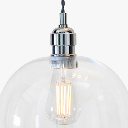 Clarione Height-Adjustable Glass Pendant Light - Classic Art Deco Light