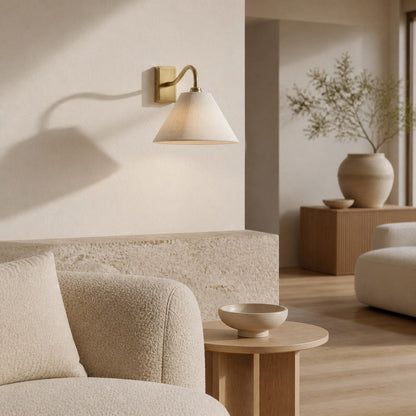 Lumweve Wandleuchte – Elegante Wandleuchte mit plissiertem Schirm für Flur und Arbeitszimmer