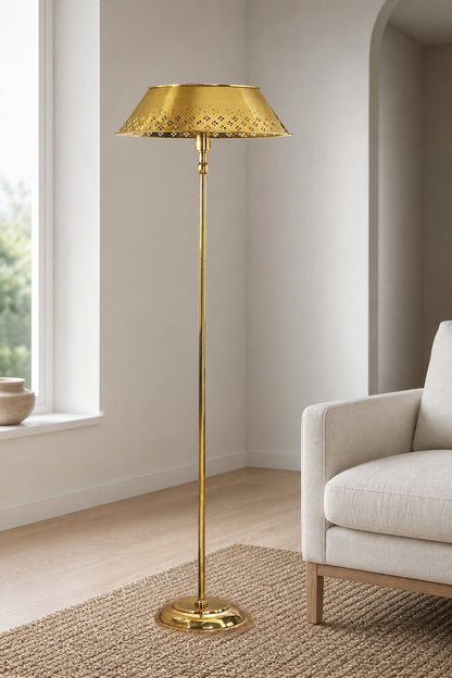 Auriglow Perforierte Messing Stehlampe - Space Age Stil für Wohnzimmer oder Schlafzimmer